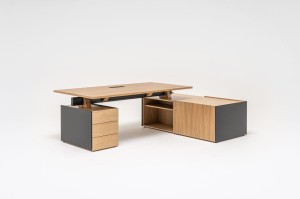 Biurko gabinetowe VIGA  1800x1800 mm z szafką i kontenerem