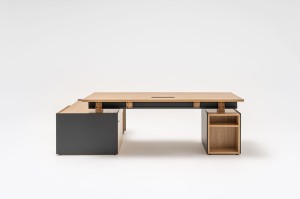 Biurko gabinetowe VIGA  2000x1800 mm z szafką i kontenerem 
