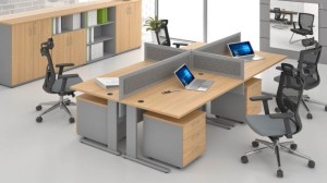 Biurko proste metalowe nogi MBBP 16 wymiary: 160  z kontenerkiem mobilnym